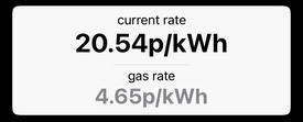 current rate card with gas
